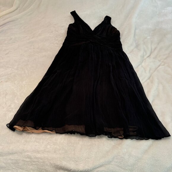 BCBG MaxAzria Black Silk Chiffon Formal Party Dress Size 10 - Picture 1 of 16